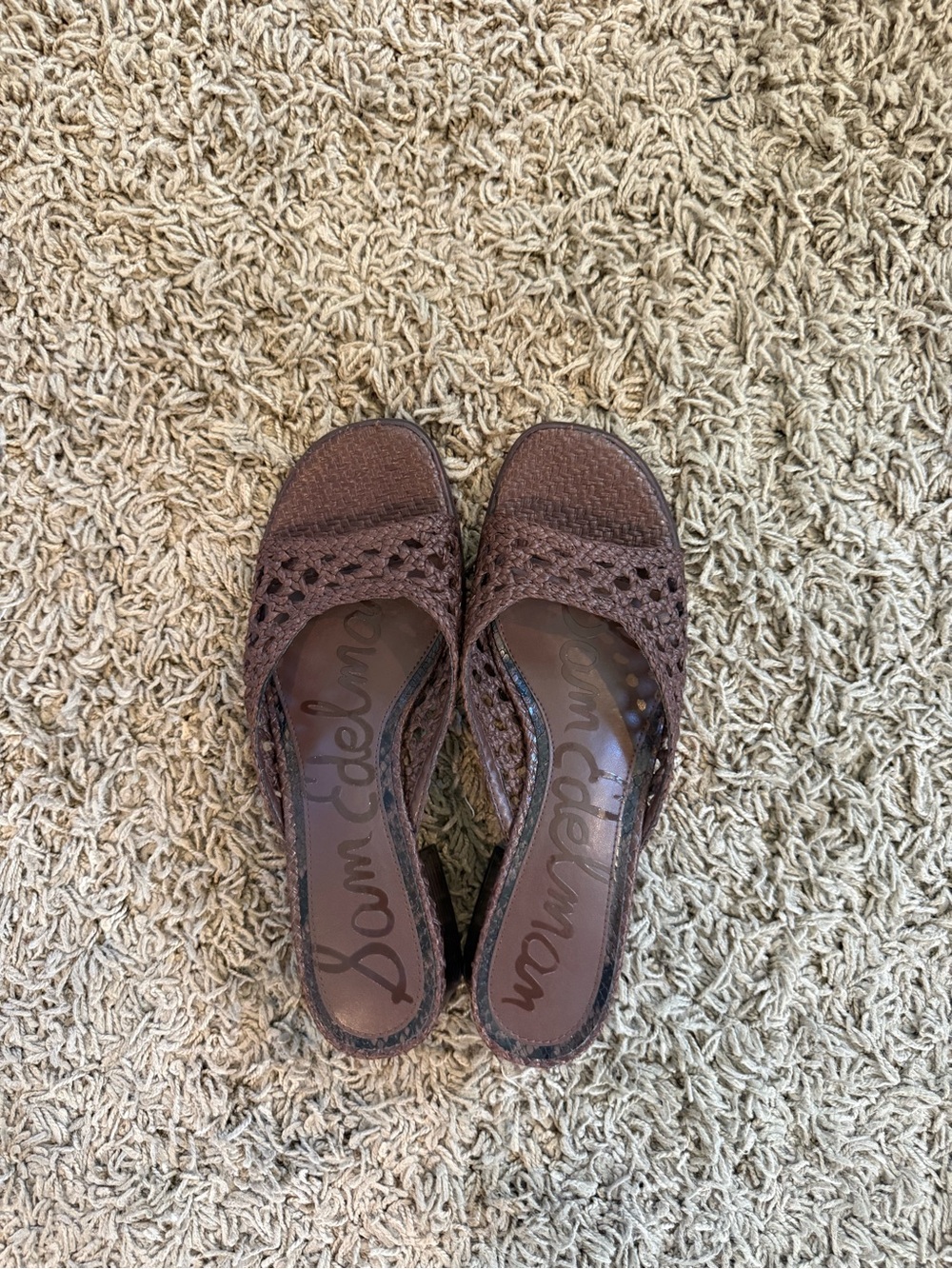 Sam Edelman Brown Woven Slide Sandals size 7.5